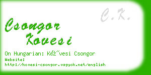 csongor kovesi business card